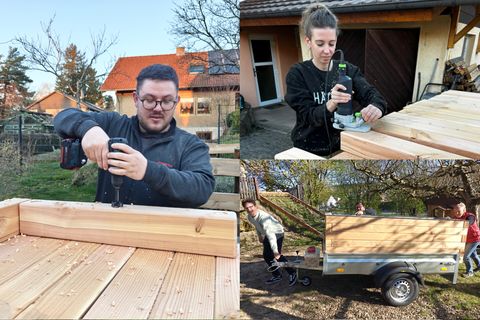 Der Bau des Hochbeets in einzelnen Bildern.