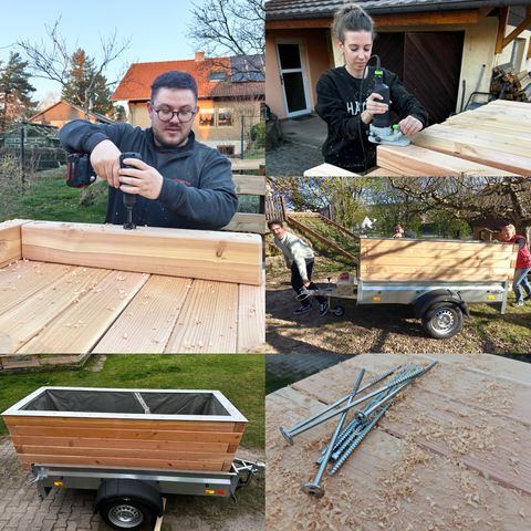 Der Bau des Hochbeets in einzelnen Bildern.