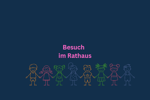 Die Kinder der Gruppen „Hasen“ und „Mäuse“ aus dem Kindergarten Haus St. Elisabeth zu Besuch beim Bürgermeister in seinem Büro.