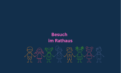 Die Kinder der Gruppen „Hasen“ und „Mäuse“ aus dem Kindergarten Haus St. Elisabeth zu Besuch beim Bürgermeister in seinem Büro.
