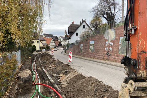 Die Bauarbeiten im Jahr 2021 der Hindenburgstraße.