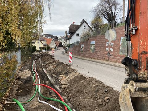 Die Bauarbeiten im Jahr 2021 der Hindenburgstraße.