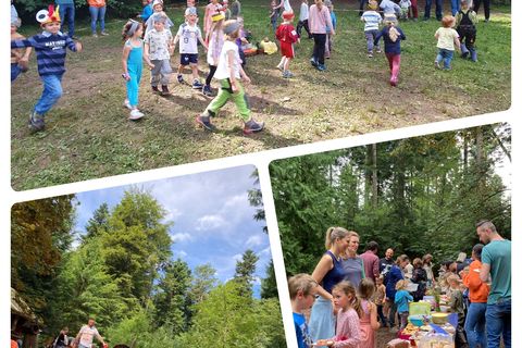 Collage vom Sommerfest des Waldkindergartens