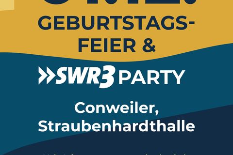 Plakat zur Geburtstagsfeier und SWR3 Party am 1. Dezember ab 19:30 Uhr