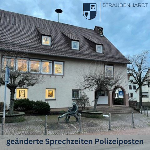 Ab dem 1. April ist der Polizeiposten jeden 1. und 3. Dienstag im Monat von 16:00 Uhr bis 18:00 Uhr besetzt.