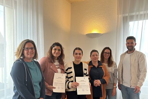 V.l.n.r. Melanie Benz, Jennifer Lattuca, Svenja Klett, Manuela Höhne, Jessica Drescher und Benedikt Lorsch
