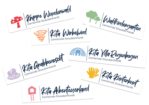 Die neuen Logos der Straubenhardter Kindertagesstätten.