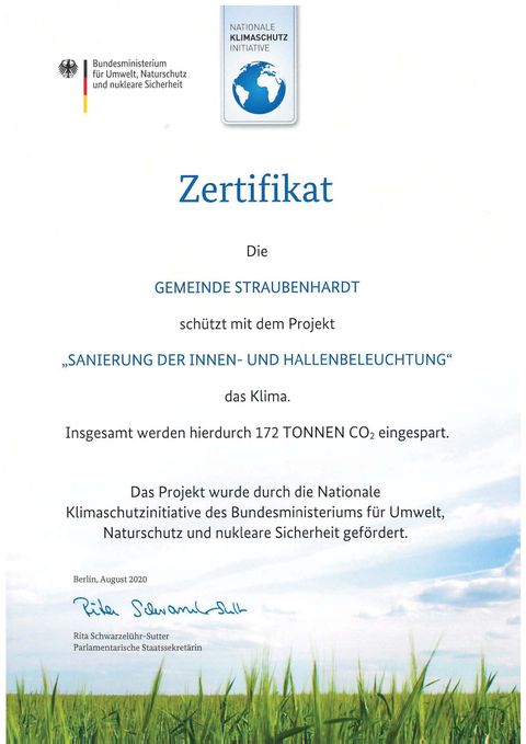 Zertifikat des Bundesministeriums für Umwelt, Naturschutz und nukleare Sicherheit